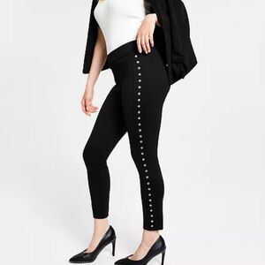 Bar lll l Petite Side-Studded Stretch Leggings